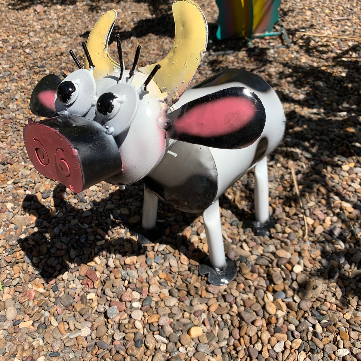 12" Handmade Metal Cow – Whimsical Farmhouse Garden Art