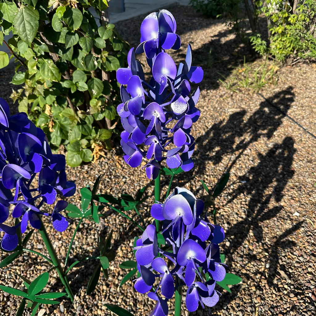 Lone Star Blue: Metal Bluebonnet Garden Trio