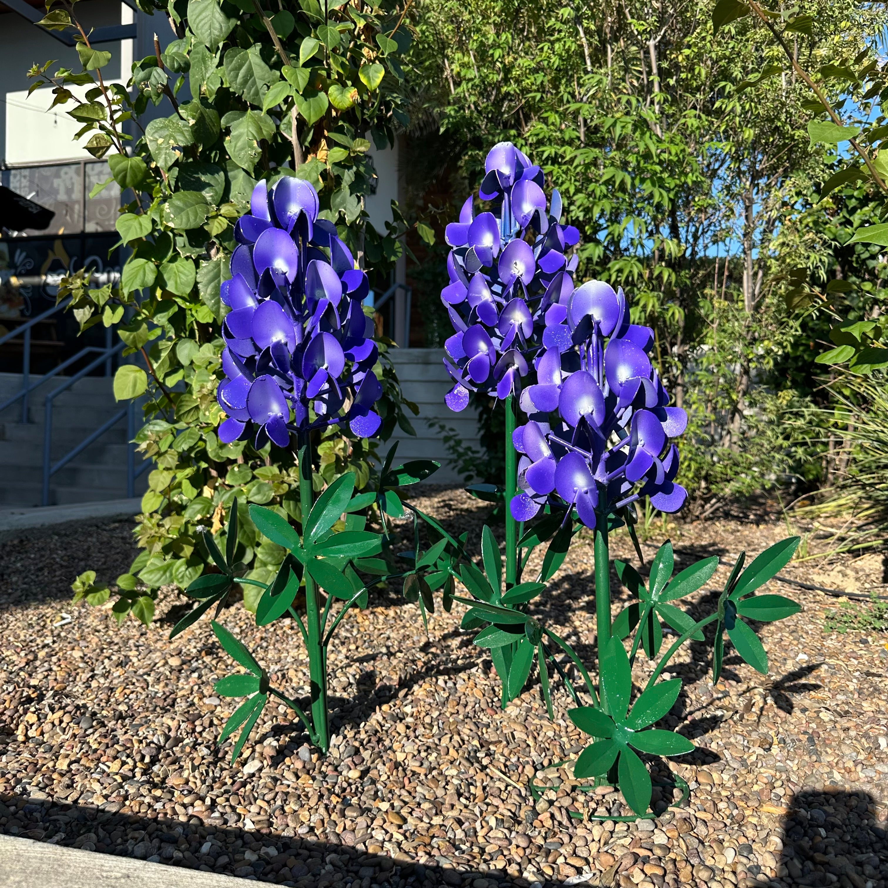 Lone Star Blue: Metal Bluebonnet Garden Trio