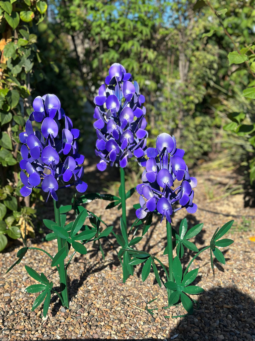 Lone Star Blue: Metal Bluebonnet Garden Trio