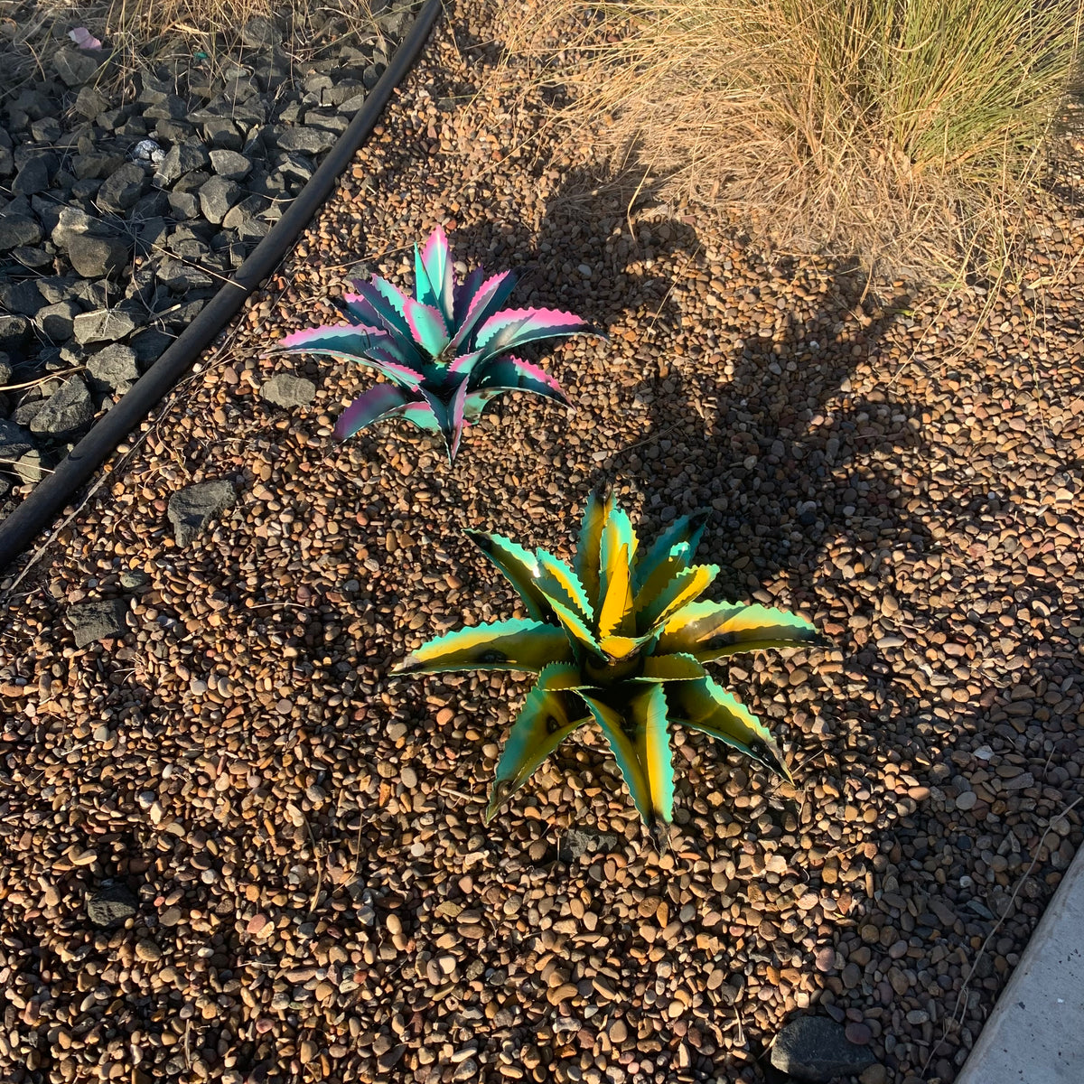 10” Colorful Metal Agave Garden Sculpture – Southwestern Yard Art