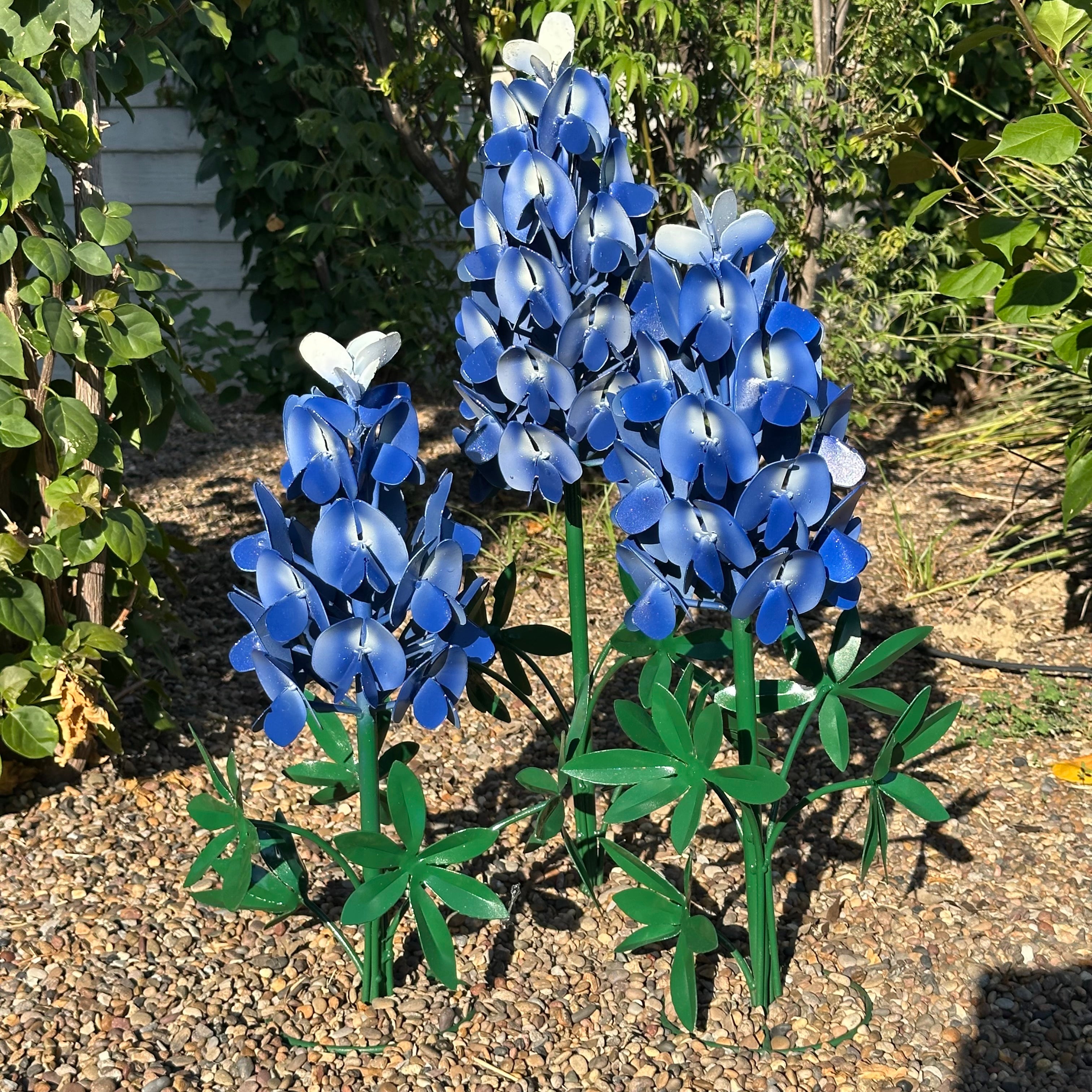 Lone Star Blue: Metal Bluebonnet Garden Trio