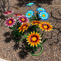 Colorful Handmade Metal Daisy Garden Flowers – 16” Outdoor Yard Art