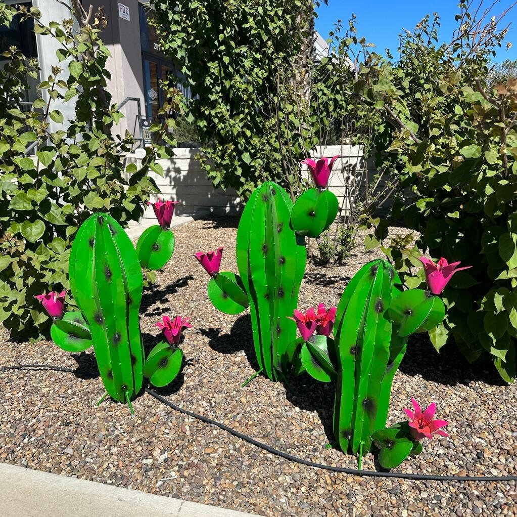 Set of 3 Peanut Handmade Metal Cactus