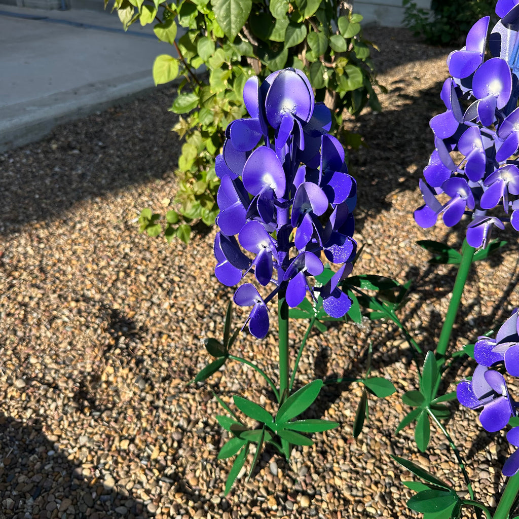 Lone Star Blue: Metal Bluebonnet Garden Trio