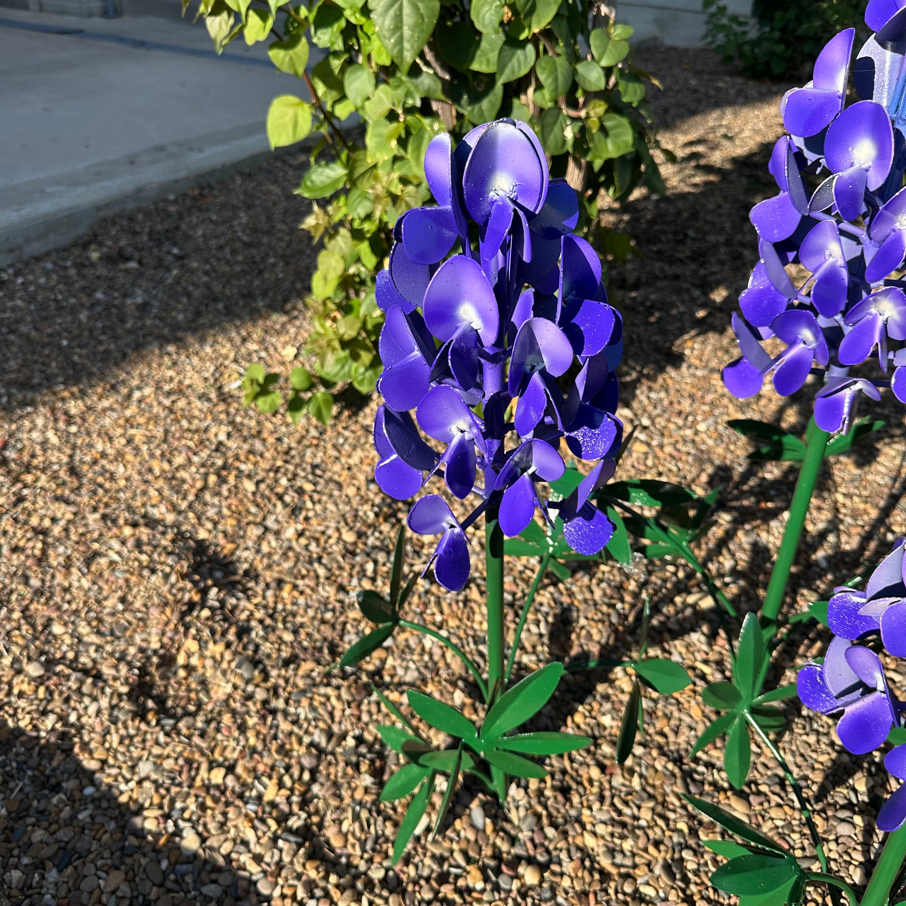 Lone Star Blue: Metal Bluebonnet Garden Trio