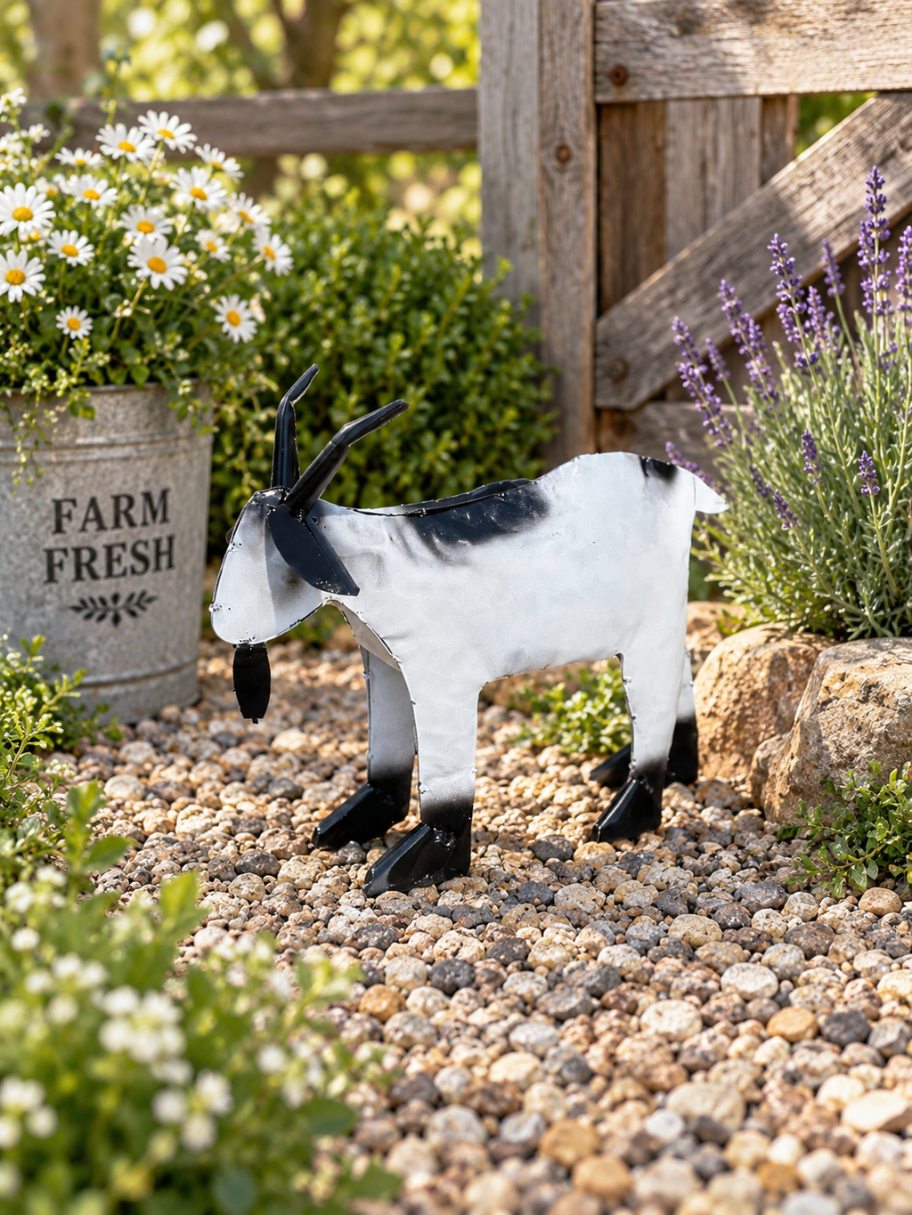 16” Handmade Metal Goat Garden Decor