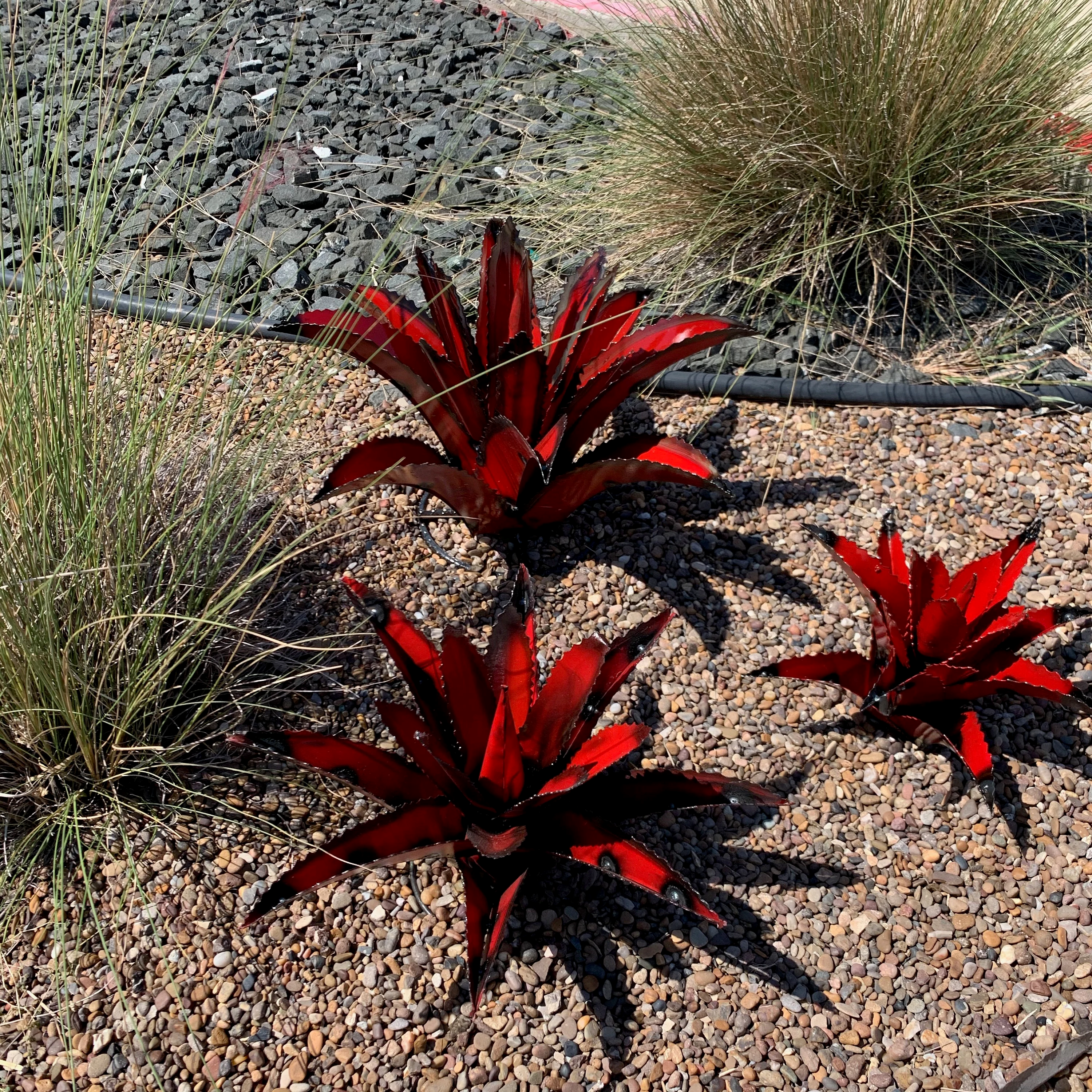 Set of 3 Metal Agaves