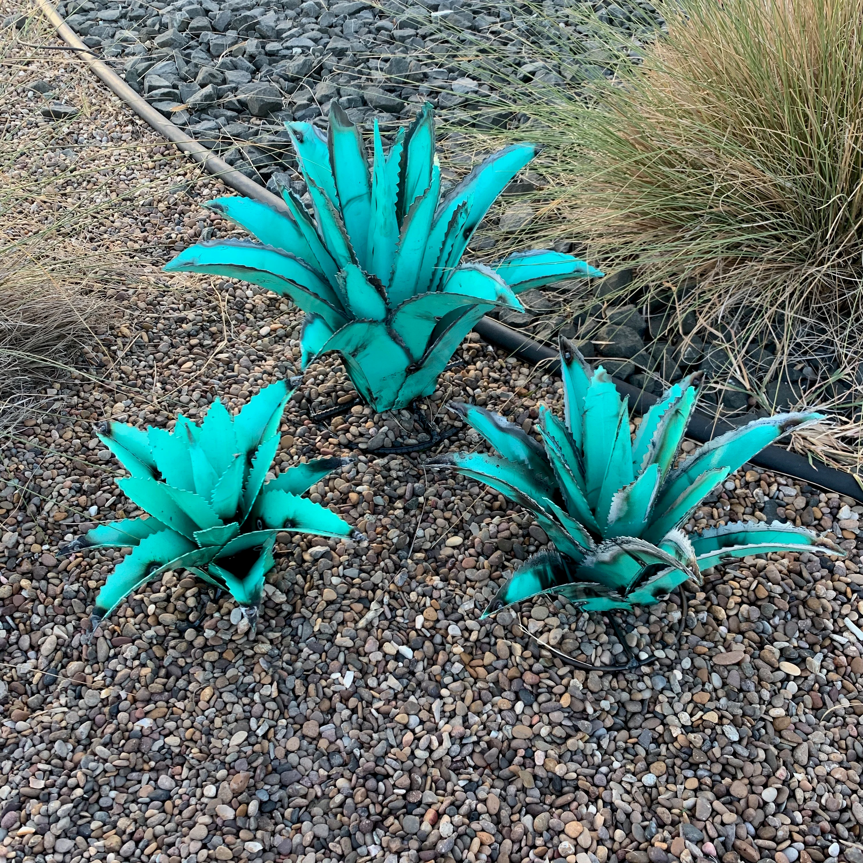 Set of 3 Metal Agaves