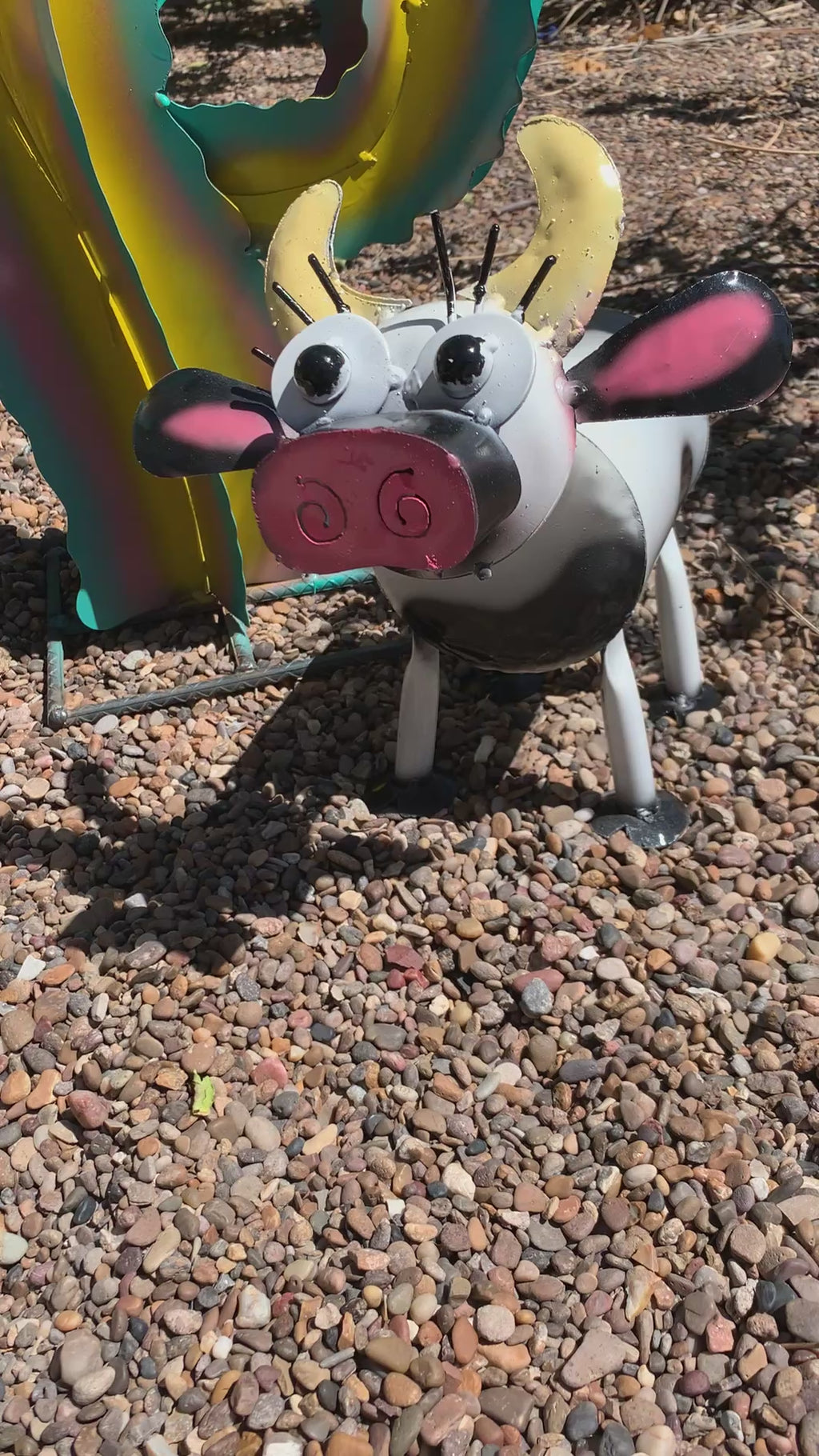 12" Handmade Metal Cow – Whimsical Farmhouse Garden Art