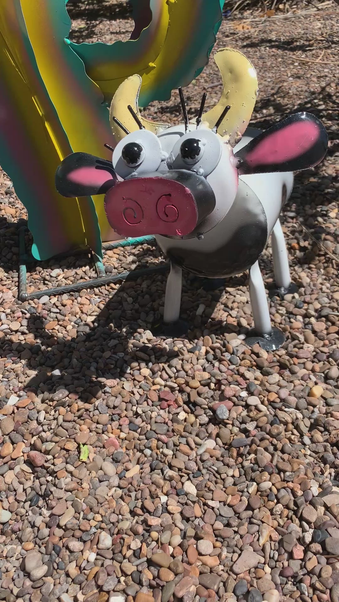 12" Handmade Metal Cow – Whimsical Farmhouse Garden Art