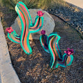 Set of 2 Wavy Rainbow Cactus